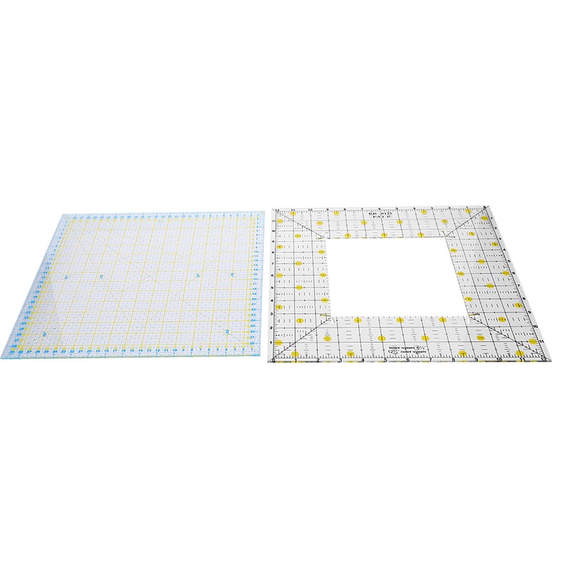 2Pcs Quilting Ruler Square Acrylic DIY Cloth Patch‑Work for Measuring