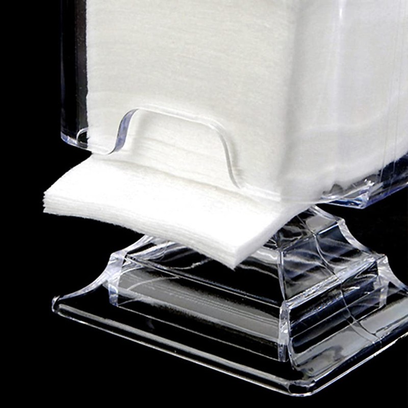 Teensery Transparent Acrylic Cosmetic Cotton Pad Holder Box Makeup Nail