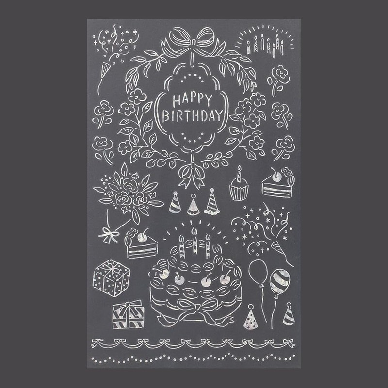 Midori 82653006 Sticker Decal Foil Birthday Pattern