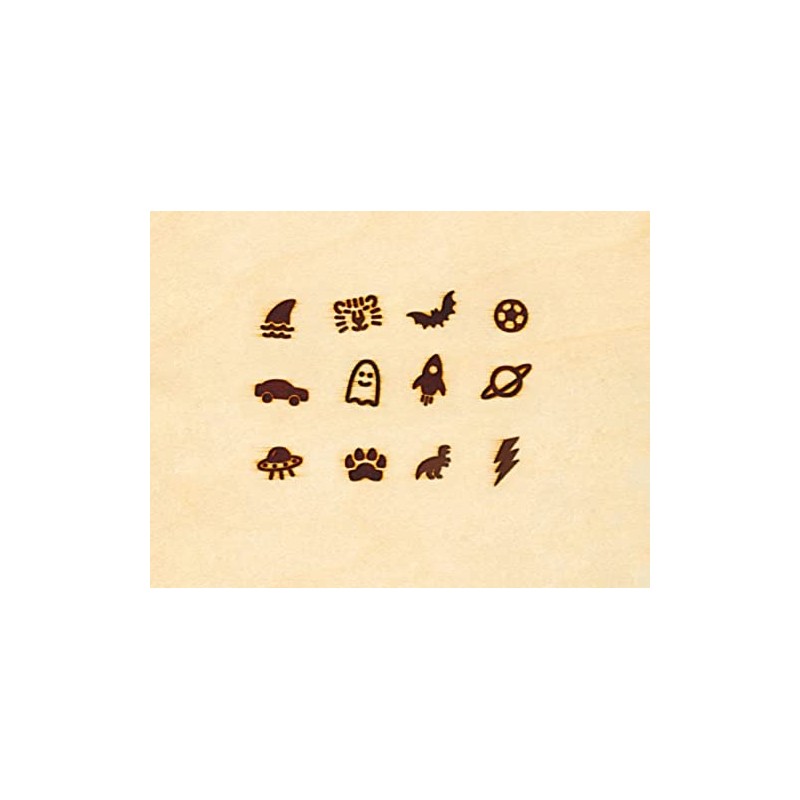 Pebaro 20800 Brass Pyrography Wood Burning Stamp - 12 Pieces