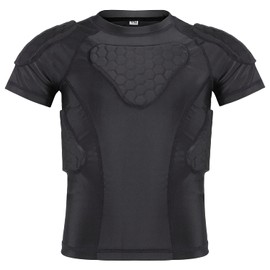 TUOY Youth Boys Padded Compression Shirt protective Top for Football Paintball Baseball Soccer Basketball