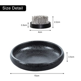 WANDIC Ikebana Flower Vase with 4cm Kenzan Flower Frog for Floral Arrangements Home Decor Black Polka Dot