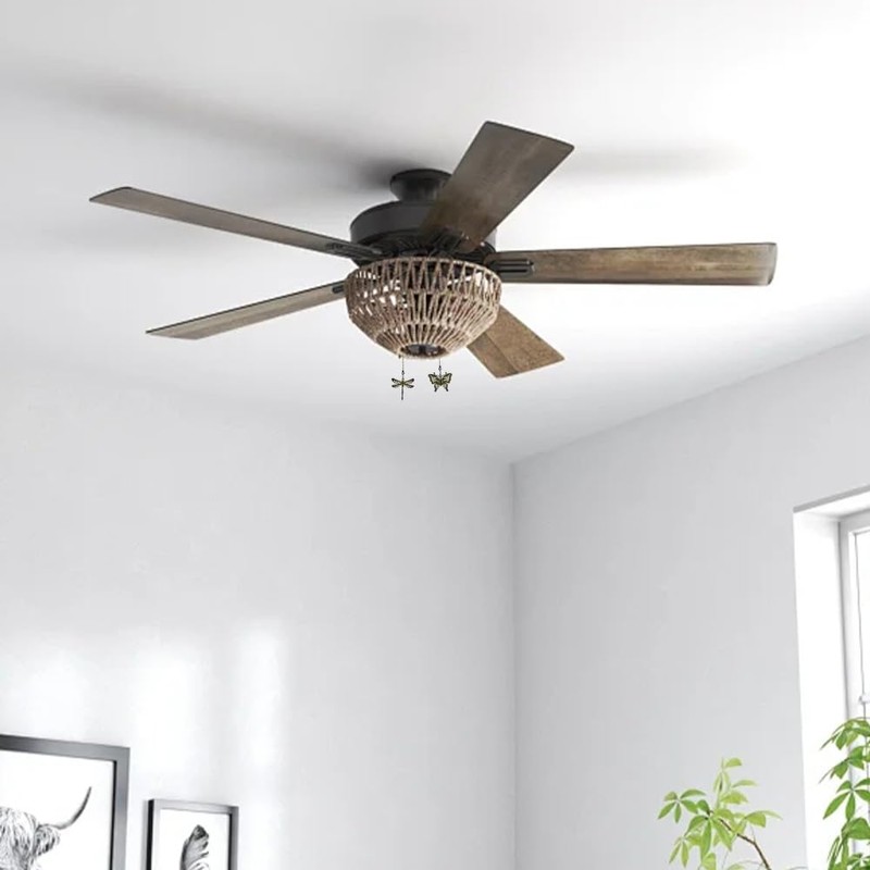 2 Pieces Bronze Ceiling Fan Pull Chains,12 Inch Dragonfly and