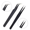 AIEX 2Pcs Lash Tweezers, Stainless Steel Eyelash Extension Tweezers Straight