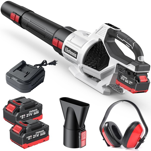 Leaf Blower,Powerful Electric Leaf Blower Cordless,650CFM/170MPH,4 Speed Modes,with 2 *