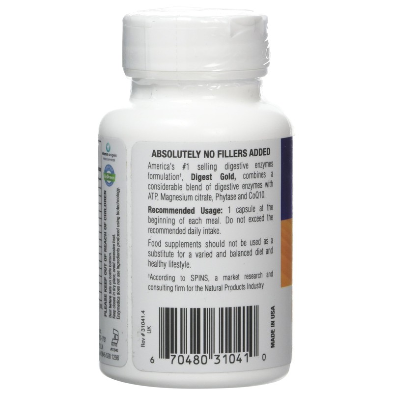 ENZYMEDICA - Digest Gold (90 Capsules) | Digestive Enzyme Supplement