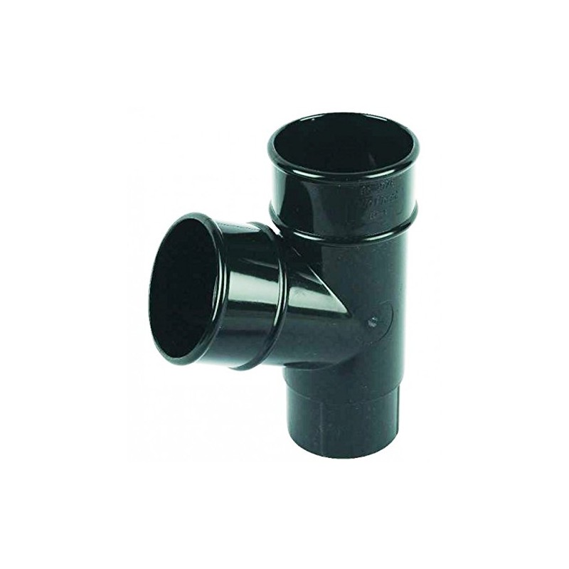 FLOPLAST 68mm Round 67 Degree Downpipe Branch - Black