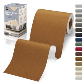OAZ 4 x 79 inch Canvas Repair Patches Canvas Fabric Patch Self-Adhesive Canvas Repair Tape Waterproof Outdoor Gear Repair Patch Kit for Boat Cover Awning Sofa Chair Couch Tent Bag (Brown)