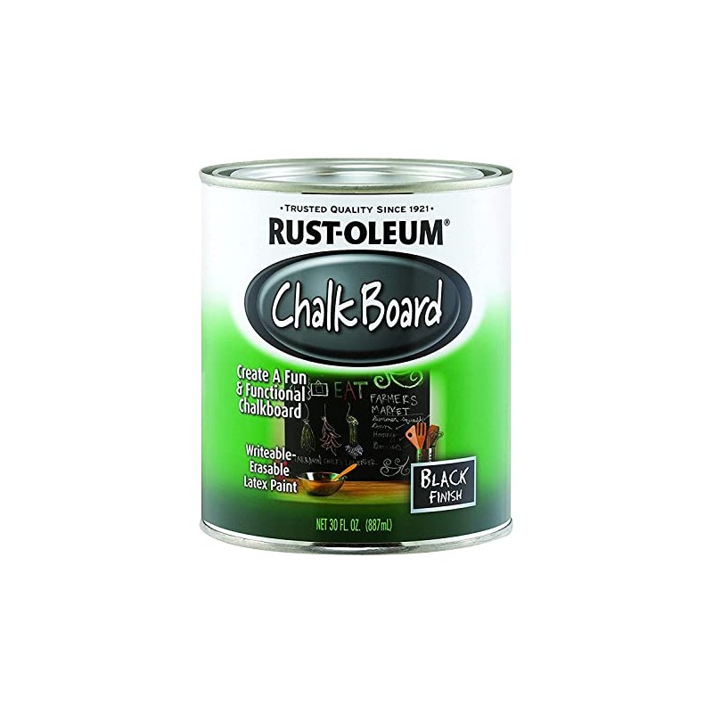 RUST-OLEUM Paint CHALKBRD LTX Black Quart 206540