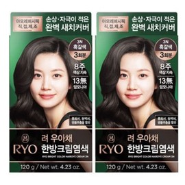 Ryo Uachae Stylish Gray Hair Cream 120g 4pcs Dark Brown 3N / 려 우아채 멋내기 새치크림 120g 4개 흑갈색3N