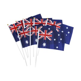 Australian Handheld Flags 8-Pack, 30 x 14 x 21 cm – Durable Mini Aussie Flags for National Celebrations, Sports Events, Parties | Lightweight & Versatile Decor