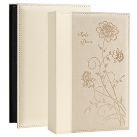 Artmag Photo Album 4x6 300 Photos, Extra Large Capacity Leather Cover Wedding Family Photo Albums Holds 300 Horizontal 4x6 Photos(Beige)