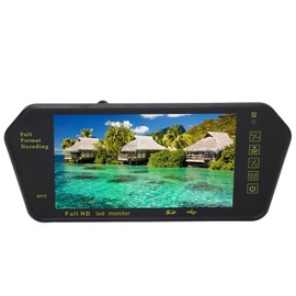Rückspiegelkamera, 7 Zoll Spiegel Dashcam mit 4 LED Kamera, 1080P Rückfahrkamera für Auto, wasserdichte Rückfahrkamera mit Nachtsicht, Einparkhilfe GPS (ohne Kamera)