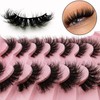 7 Pairs of 3D False Eyelashes, Cat Eye, Fluffy Volume,