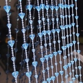 ave split Beaded Curtain Doorways Acrylic Hanging Door Beads String Curtains Tassel Room Divider Screen Decor for Doorway Window Living Room Wedding 053dzs (Dark Blue)