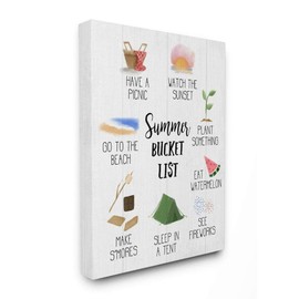 Stupell Industries Summer Bucket List Seasonal Items Food Word Canvas Wall Art, 24 x 30, Design by Artist Daphne Polselli