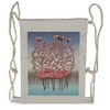 Ambesonne Fun Drawstring Backpack, Flamingos Maze Game Joy, Sackpack Bag