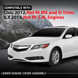 G-PLUS Engine Splash Shield Lower Engine Cover Assembly Compatible with Honda Civic 2012, Will Not fit MX and Si Trims,Fit Acura ILX 2013, Will Not fit 2.4L Engines 74110-TR3-A10 74110TR3A10