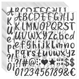 1215Pcs Letter Stickers 15 Sheets Alphabet Stickers Vinyl 1 Inch Stick on Letters Glitter Self-Adhesive Waterproof ABC Number Stickers for Graduation Cap Water Bottles Scrapbook Crafts (15, Black)