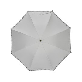 GENUINE UMBRELLA WORKS 桜骨の傘【レディース晴雨兼用長傘 UVカット率99%以上 遮光率99%以上】ローズ刺繍 47cmサクラ受骨/ショート手開き傘《UVブラックコーティング グラスファイバー骨》 (オフホワイト)