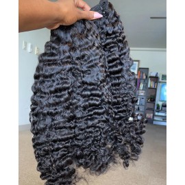Fast US Delivery Cuticle Aligned Raw Human Hair Vietnamese Burmese Curly Hair Burmese Hair Factory Price Wholesalecolor: 1 Raw Natural Wavy, Stretched Length: 24"