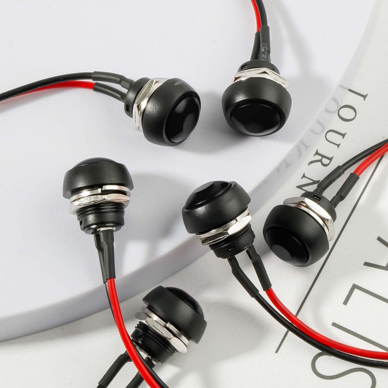 8pcs 12mm Momentary Push Button Switch,1/2” Waterproof Momentary Switches, Mounting