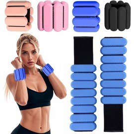 ibforcty 2PCS Adjustable Wrist Weights Ankle Weights Set for Exercise Walking Jogging Yoga Aerobics Pilates Weight-Bearing Bracelet Fitness Wristband (Blue)