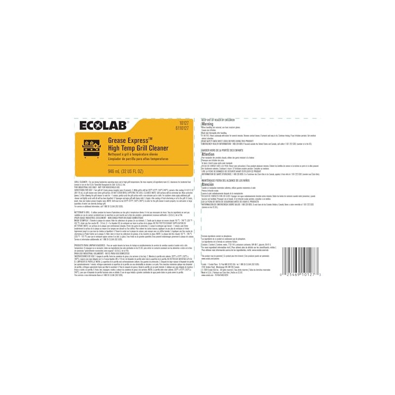 Ecolab Grease Express HighTemp Grill Cleaner, 32oz 10127