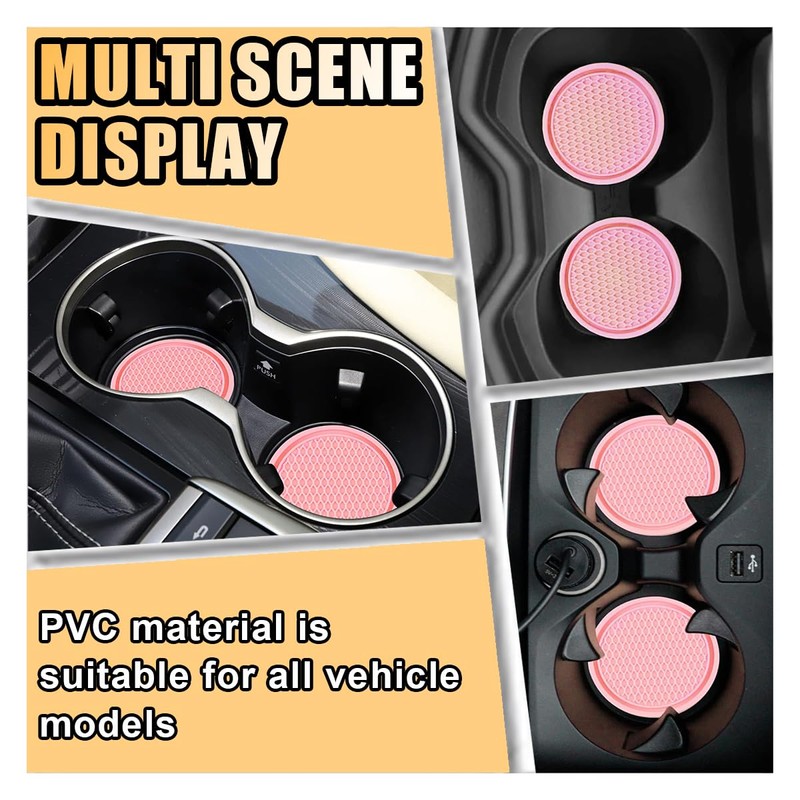 4PCS Car Cup Holder Coaster, 2.7 Inch Honeycomb Non-Slip Car