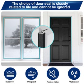 Door Weather Stripping Door Seal Strip for Door Frame, 26 Feet Q Foam Weather Stripping with PVC Flange Slot for Doors Windows, Installation Seals Large Gap, Easy Cut to Size (Black)