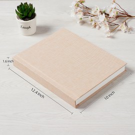 Pssoss Photo Album 8x10 with Writing Space Linen Cover 8x10 Photo Album Book Holds 20 Photos Ideal for Wedding Theme-Album and Baby Photo Albums (Beige,20 Pockets)