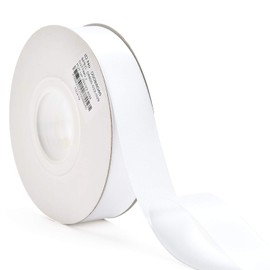 YAMA Cinta de satén de doble cara - 7/8 pulgadas 25 yardas para rollo de cinta de regalo, Blanco, 7/8" 25yds, 1
