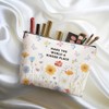 DHKG Inspirational Makeup Bag Floral Positive Affirmations Cosmetic Bag Motivational