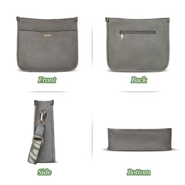 Crossbody Bags for Women Vegan Leather Hobo Handbag Fashion Shoulder Purses with Adjustable Strap (Grey)