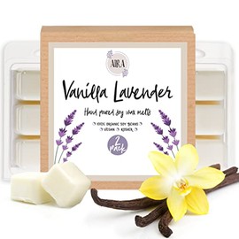 Aira Soy Wax Melt - Organic, Vegan, Kosher, Scented Soy Wax Cubes w/Essential Oil Blends - No Chemical 100% Soy Tart for Electric/Tealight Melters - Hand-Poured Soy Tarts - Vanilla Lavender - 2 Pack