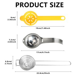 Egg Separator Egg Yolk White Divider, 3 PCS Egg Yolk Separator, Egg White Separator, Egg Separator Tool, Yolk & Egg White Filter，Baker Tool Egg Extractor, Kitchen Baking Tools