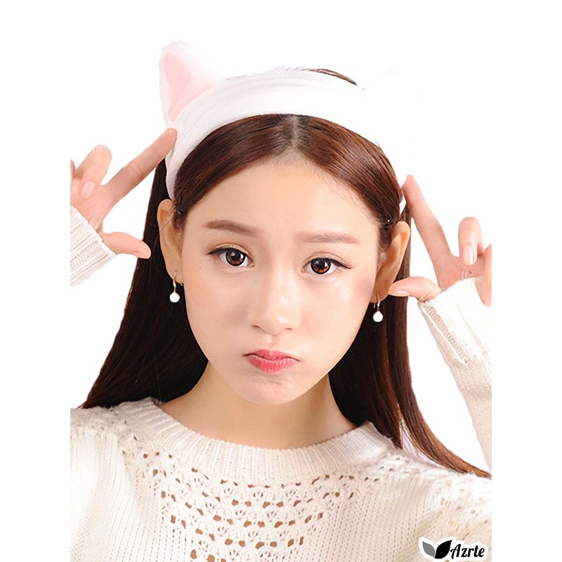 Azurte Women's Cat Hair Band, Cutout, Facial Cleansing, Makeup Remover,