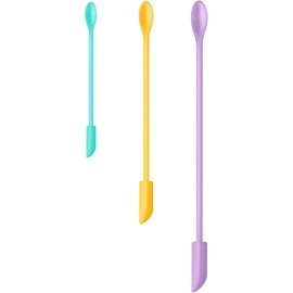 Silicone Spatula Set (3Pcs) - Mini Scraper Tool for Beauty & Food （Reach Every Last Drop - Multi-Size Spatulas for Makeup Jars, Lotion Bottles & Kitchen Containers​）
