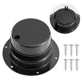 RV Roof Vent Cover, RV Roof Sewer Vent Covers Cap Replacement RV Plumbing Vent Cap with Round Hollow Net & Screws for RV Trailer Camper Motorhome, Fits 1 to 2 3/8 Inch Pipe (Black)