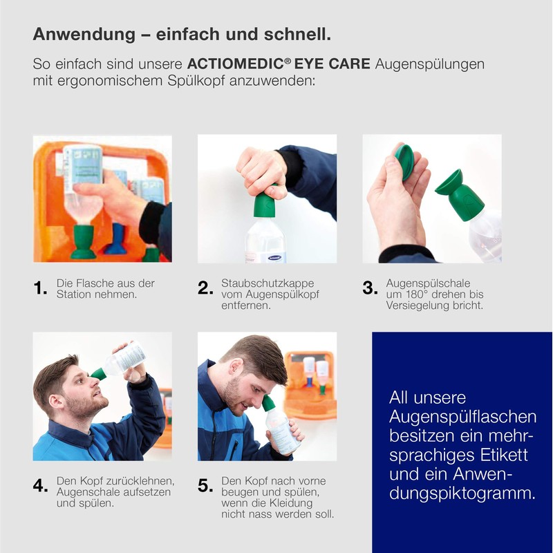 ACTIOMEDIC Eyewash with Phosphate-Buffered Rinse Solution BioPhos®74 4.9%, Phosphate Buffered