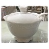 Chic Antique Sugar Pot Provence Sugar Bowl with Spoon White