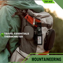 Indoor Outdoor Portable Thermometer Hygrometer with Accurate Temp & Humidity Detection Alarm Compass Crucial for a Comfortable Living Space, Camping, Workshop. Get it Now for a Controlled Environment