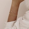 LEXODY 14K Gold Plated Dainty Layered Gold Bracelets for Women