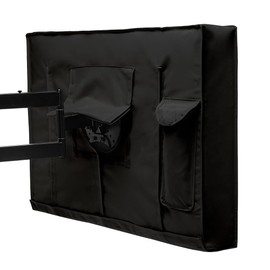Mayhour COOSOO Outdoor TV Cover Heavy duty Waterproof TV Cover Box Black with Bottom Seal Heat Resistant Weatherproof Dustproof Anti UV Outside Television Protector (60-65in)