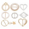 Pssopp 8 Pieces Pearl Buckles Shiny Scarf Buckle Women Girls