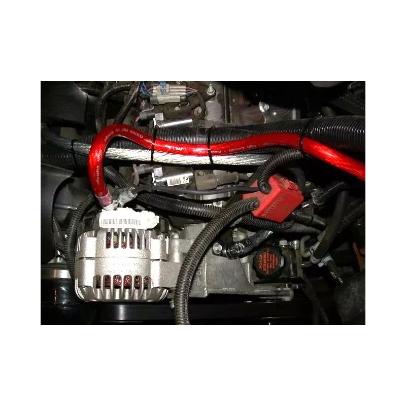 Bullz Audio BIG 3 Upgrade 1/0 GAUGE Alternator Electrical RED