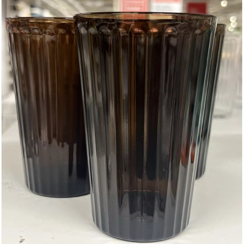 IKEA NEW IKEA 4 Vardagen Glasses Brown Glass 10 oz