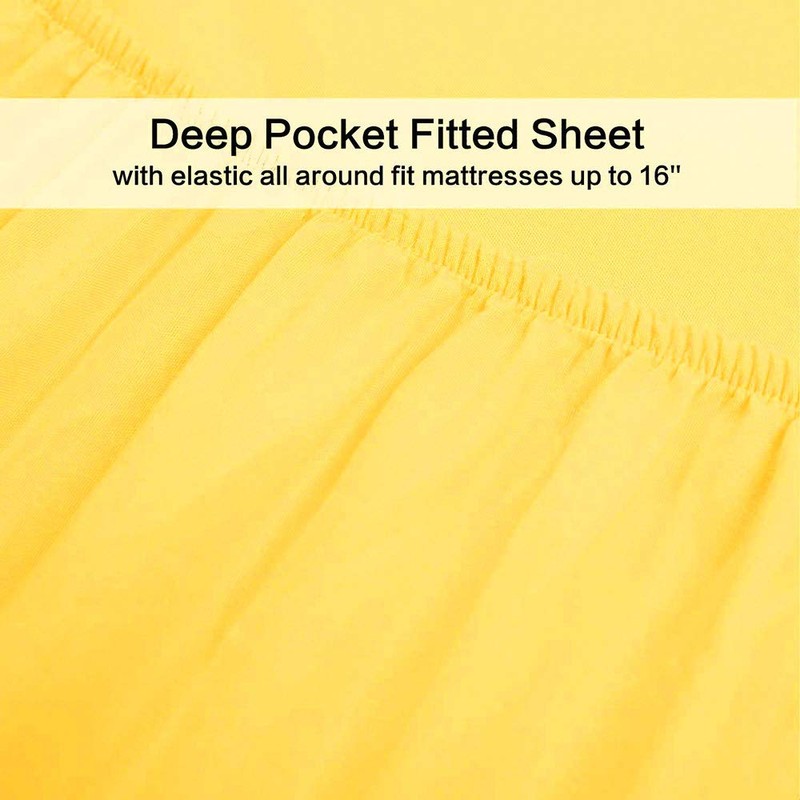 Best Season Cotton Twin Size Sheet Set (Yellow Color) 3