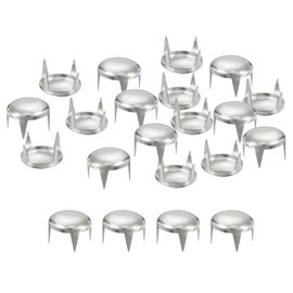 sourcing map 100Pcs 10mm Silver Round Dome Studs Metal Claw Beads Nailhead Rivets Spike Studs Spots Punk Rock DIY for Leather Craft Clothes Belt Bag Shoes Bracelet Accessories