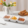 ZAROCRUS Divided Serving Tray, 14.75”x 6” Reusable 3-Section Party Platters,